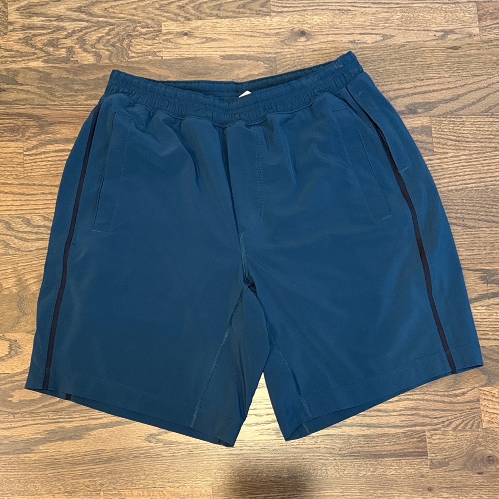 Men’s Lululemon Dark Teal Pace Breaker Lined Shorts | Size L